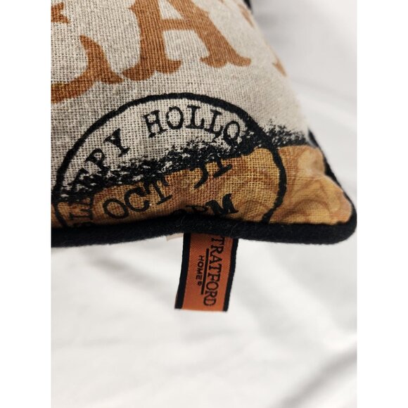 Stratford Home Halloween Pillow Set Owl & Crow Sleepy Hollow Orange Black Tan 18 - Picture 6 of 6